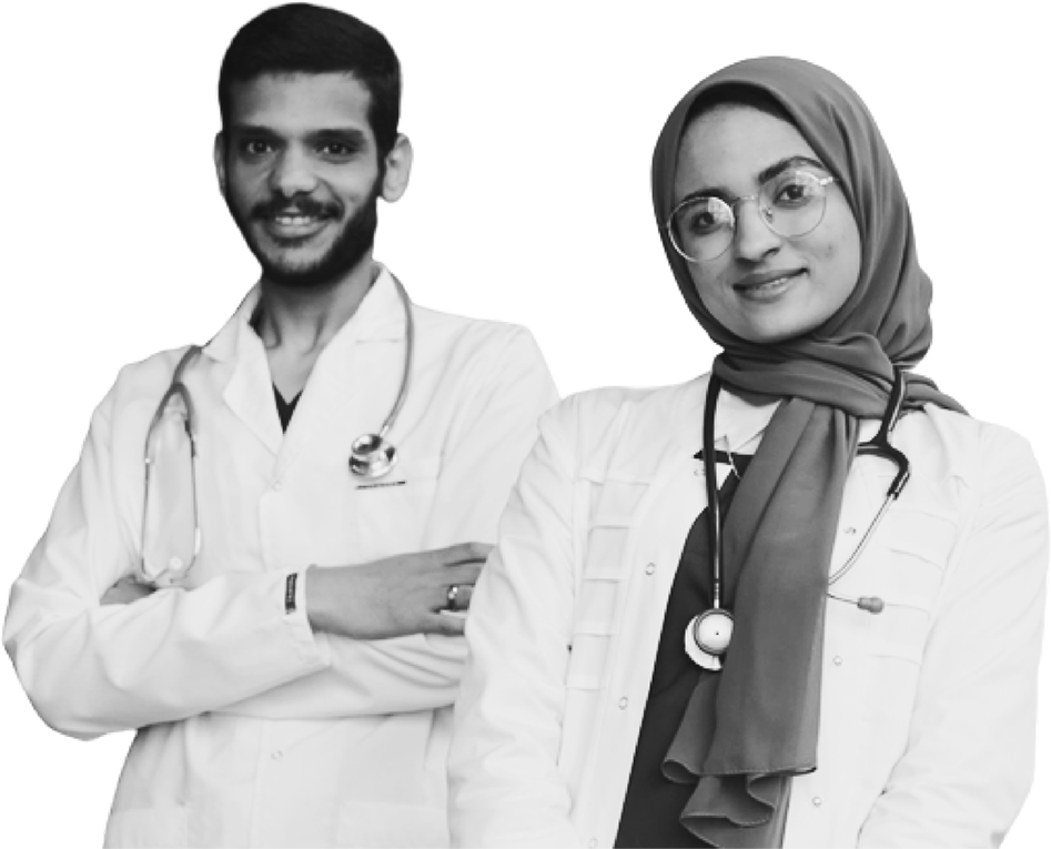 A photograph of two doctors smiling.